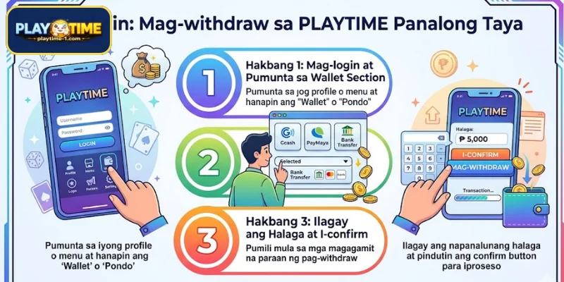 Tagubilin Mag withdraw sa PLAYTIME Panalong Taya